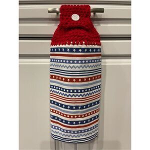 Crochet Top Kitchen Towel- Stars and Stripes
